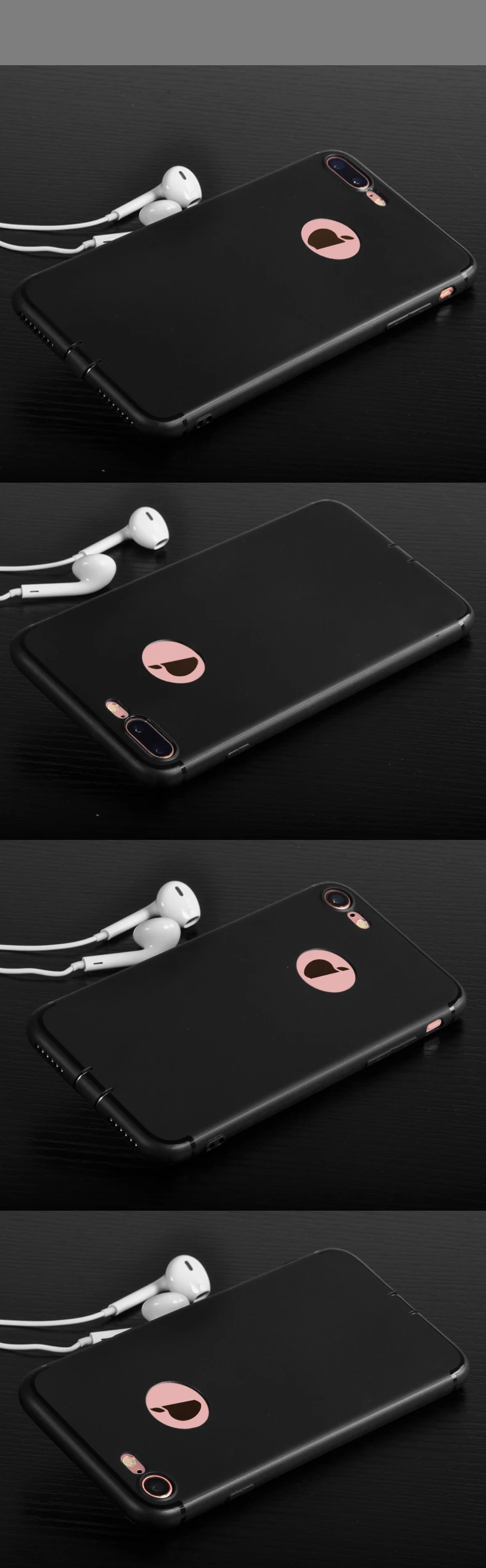 Ультра тонкий мягкий силиконовый чехол из ТПУ для iPhone 7 6 6S Plus 5 5S 5SE 360 Полный чехол матовый черный силиконовый чехол для мобильного телефона s