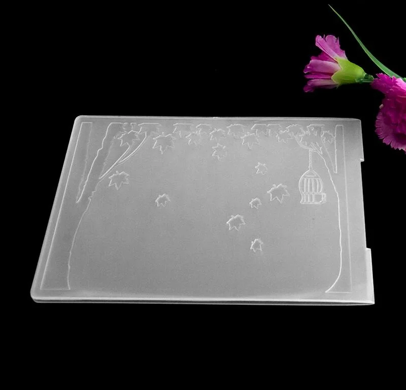 Высокое качество 1 шт. Мода природных узор Пластик Тиснение папка двойная сторон