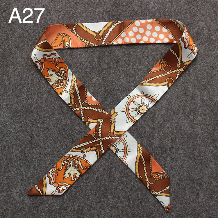A27 40 цветов, женская модная сумка, шарф, узкая маленькая лента, на голову, с ручкой, шарф, роскошное украшение, галстук, многофункциональный, 4*100 см - Цвет: A27