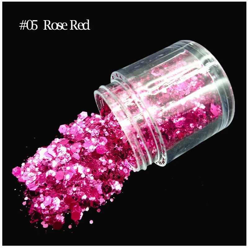 Rose AddFavor голографические переливающиеся блестки для ногтей DIY для макияжа лица и глаз Волосы на теле массивные праздничные блестки украшения для ногтей - Цвет: Rose