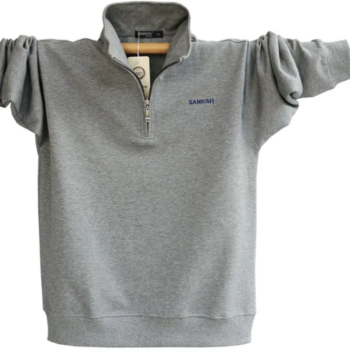 Для мужчин с длинным рукавом Poloshirt бренд Высокое качество, Большие размеры Стенд воротник хлопковые рубашки Для мужчин молнии Camisa поло Masculina A1108
