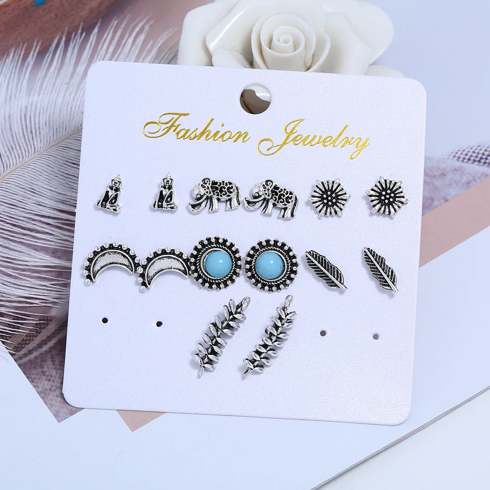 Женские серьги-гвоздики YAOLOGE винтажные геометрические с бусинами и цветком