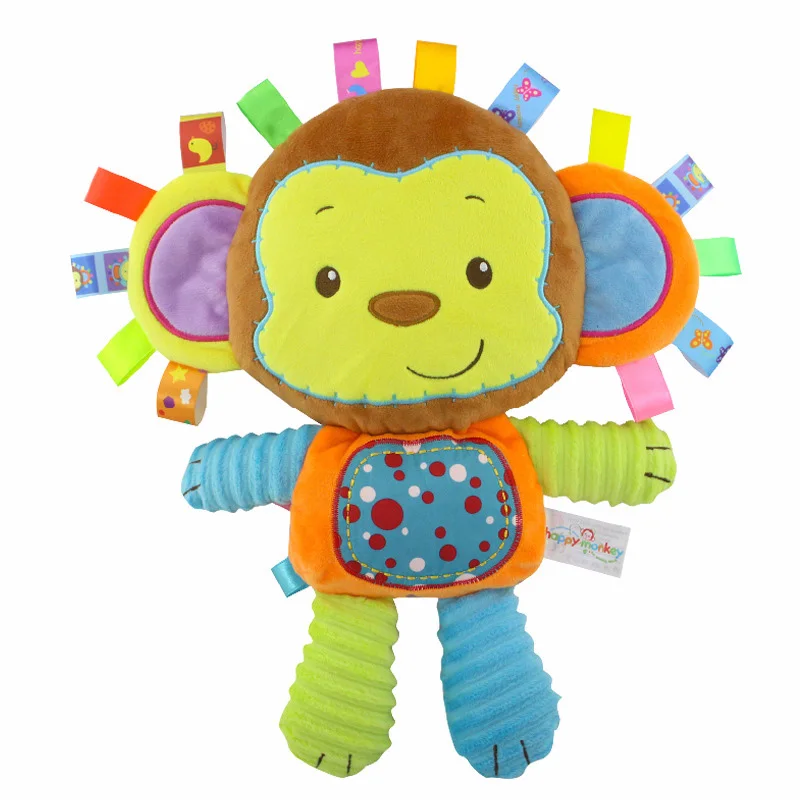 The monkey Мягкая плюшевая игрушка слон Детская кроватка Прорезыватель для зубов в форме животных рано утром Обучающие куклы для детей - Цвет: The monkey