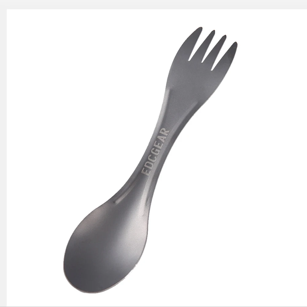 Титановая вилка инструмент-Ложка для кемпинга Titan Spork Ложка Столовые приборы титановый нож вилка сверхлегкие Чистые Инструменты из титана сплава