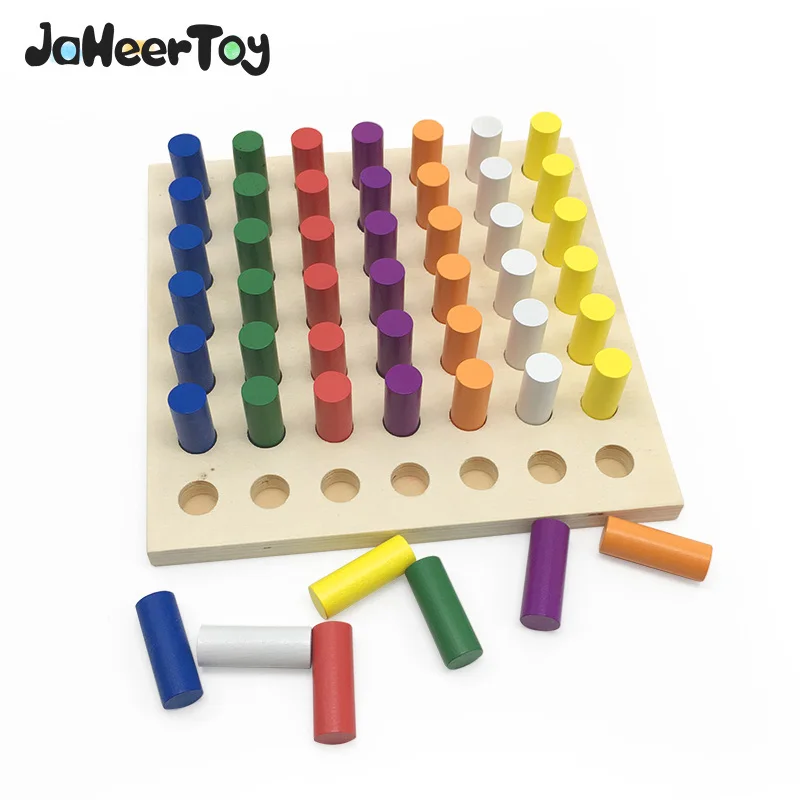 Детские развивающие деревянные игрушки JaheerToy Монтессори цветные познавательные