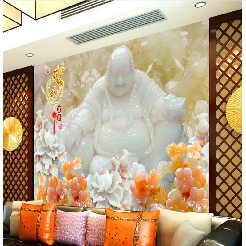 Пользовательские дома и богатые нефритовые Будды Maitreya Смеющийся Будда роспись