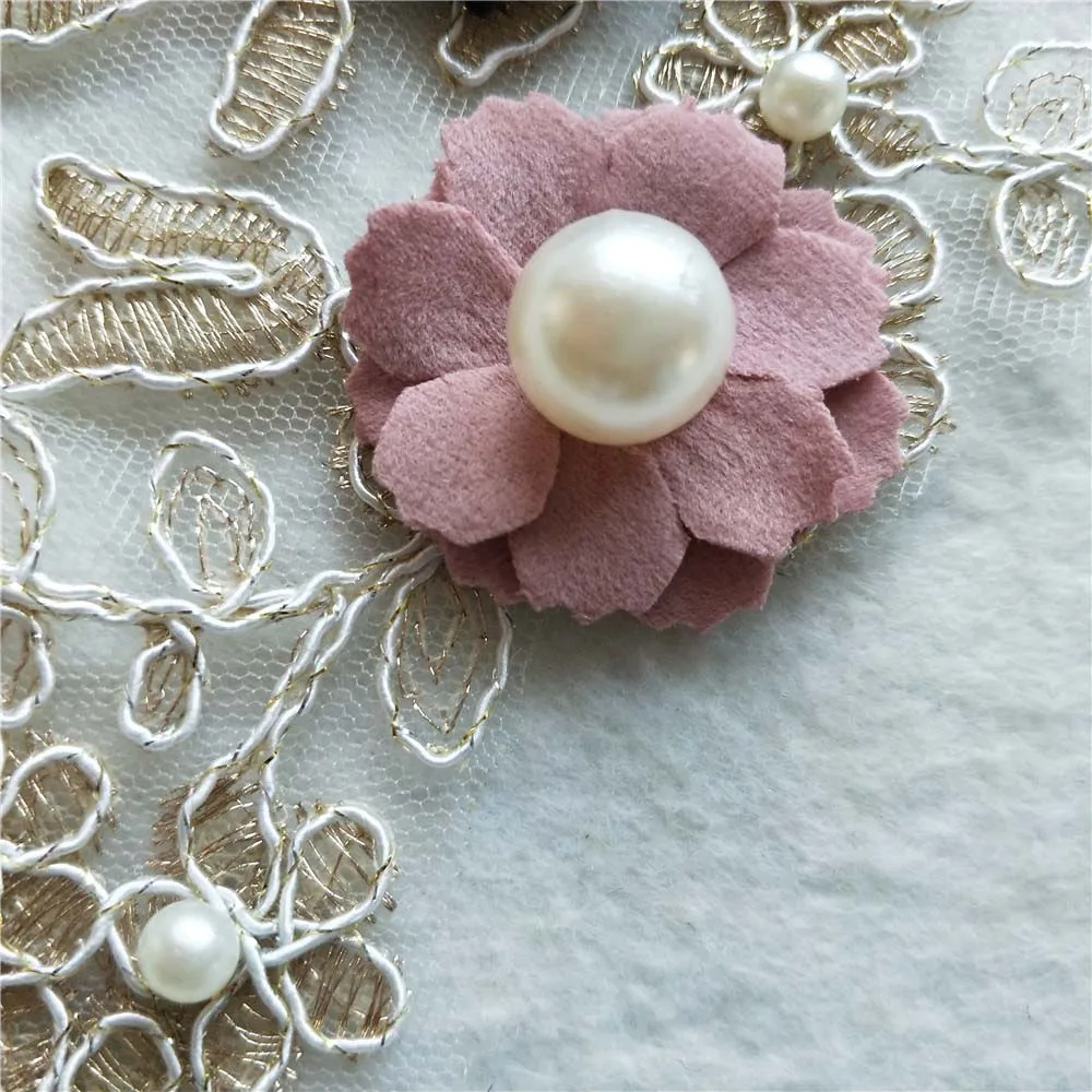 1 шт. искусственная жемчужина золотая вышивка ткань высокого качества кружева