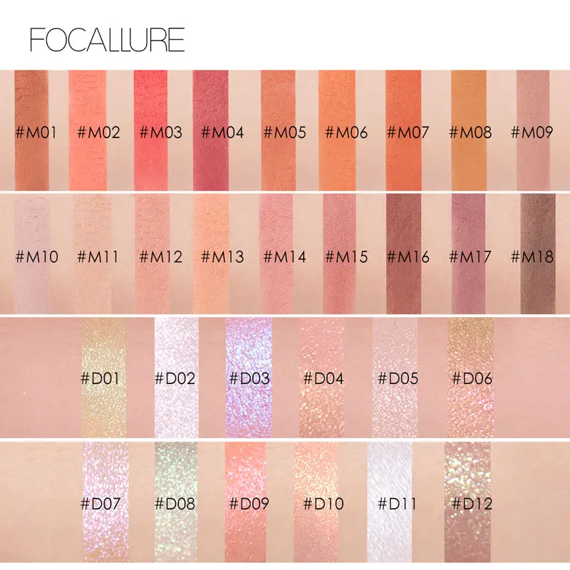 Focallure блестящие тени для век Shimmer Eye makeup одиночные тени для век стойкие и горячие модные мягкие макияж для всех видов кожи