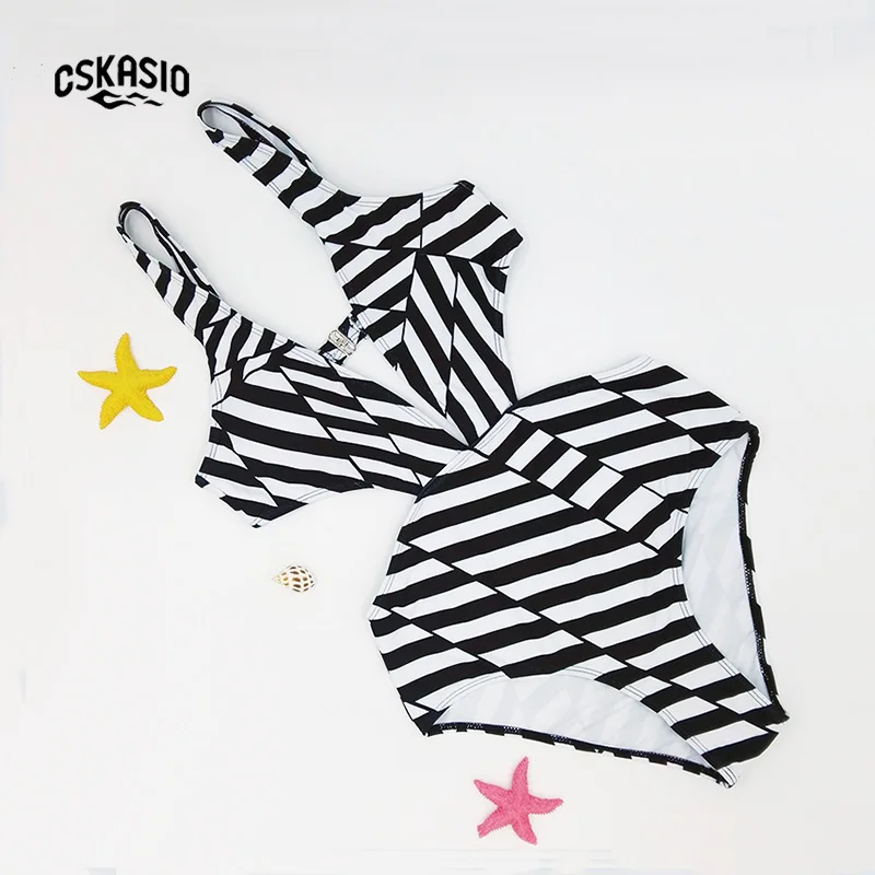 Новый женский Полосатый Цельный купальник Бразильский Монокини трикини с