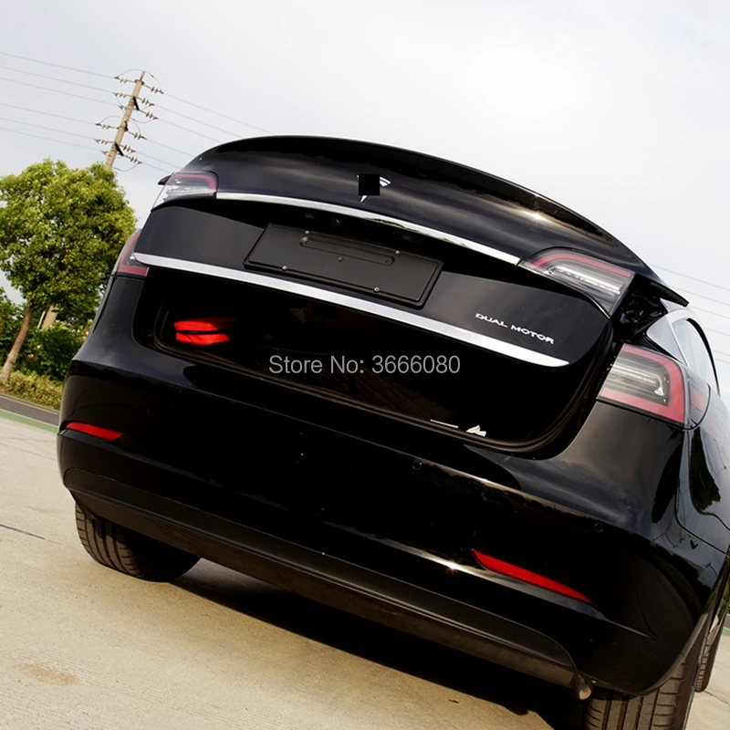 Для 2017 2018 2019 2020 Tesla модель 3 Нержавеющая Задняя Крышка багажника задняя крышка
