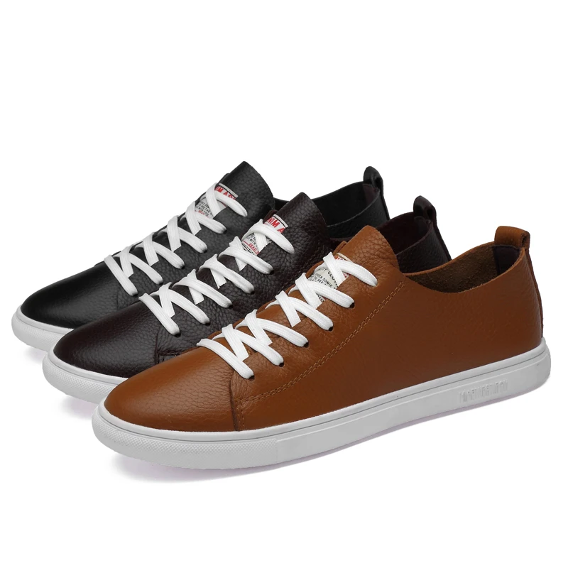 Кроссовки мужские новые дизайнерские модные туфли из натуральной кожи высокого