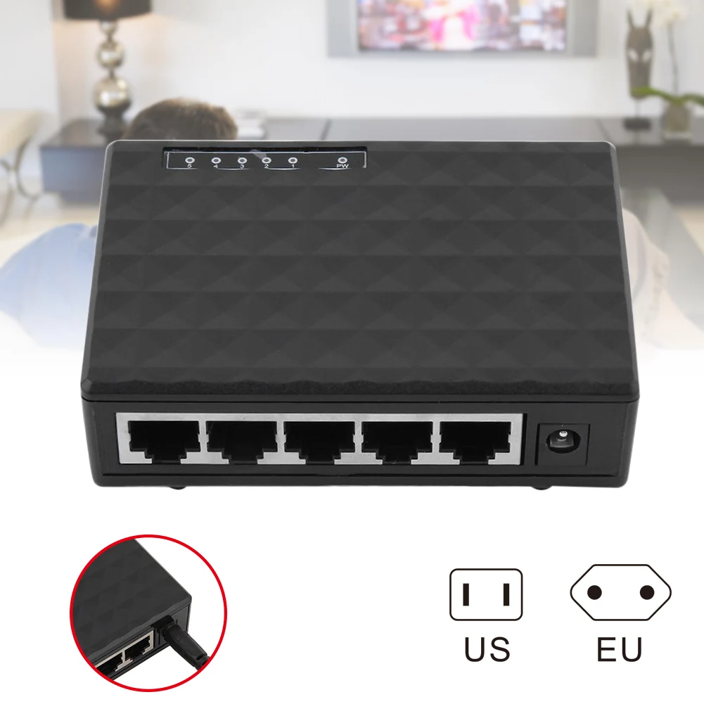 5-портовый гигабитный LAN коммутатор 10/100 Мбит/с сети дистрибьютор умный