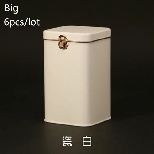 White-Large Size Жестяные бутылки для хранения с замком, металлическая коробка для хранения чая, герметичный портативный контейнер для кофе, ювелирные изделия, конфеты для кувшина органайзера - Цвет: White-Large Size