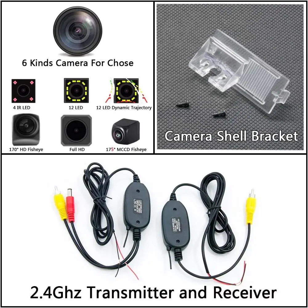 Camera n Wireless Full HD 12LED динамическая траектория заднего вида камера для peugeot 301 308 405 508 C4 C5 3008 307 хэтчбек Citroen E-Elysee C-Quatre - Название цвета: Camera n Wireless