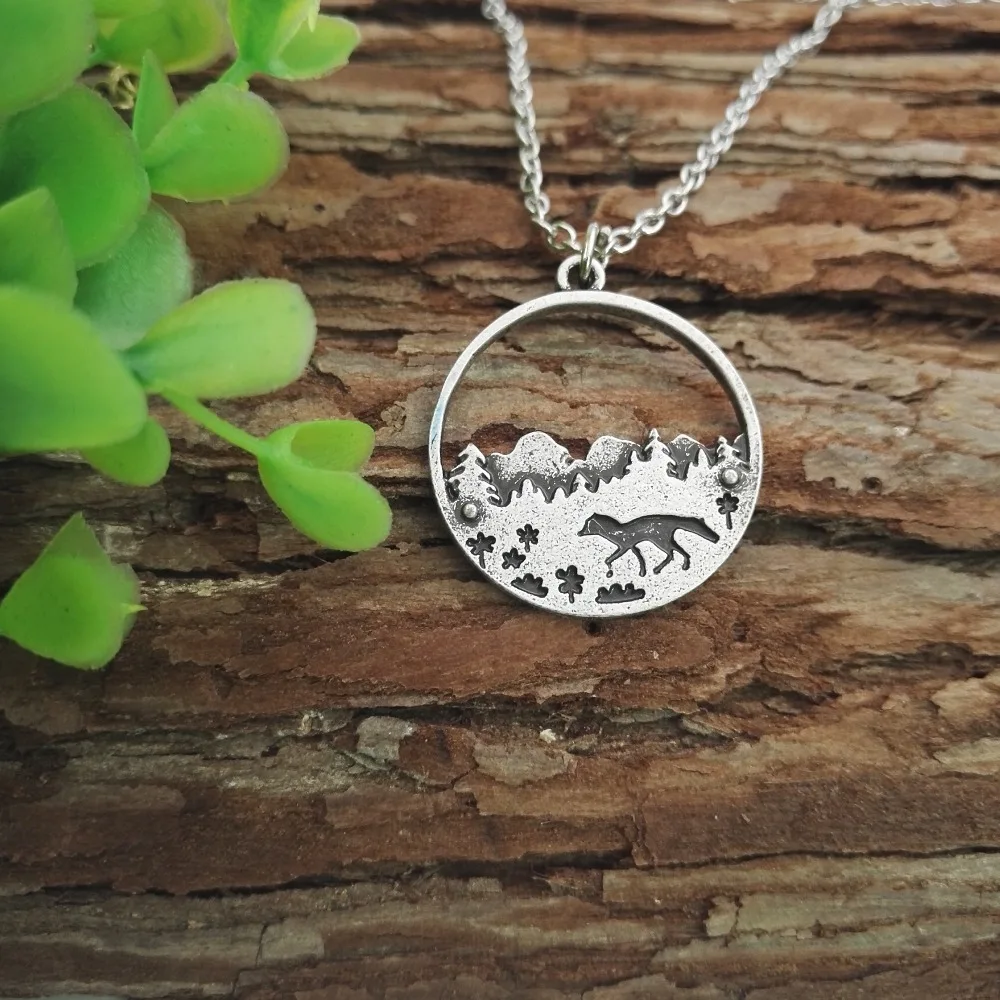 1 шт. подвеска в виде лисы горах природный ландшафт|fox pendant|love pendantpendant fox |