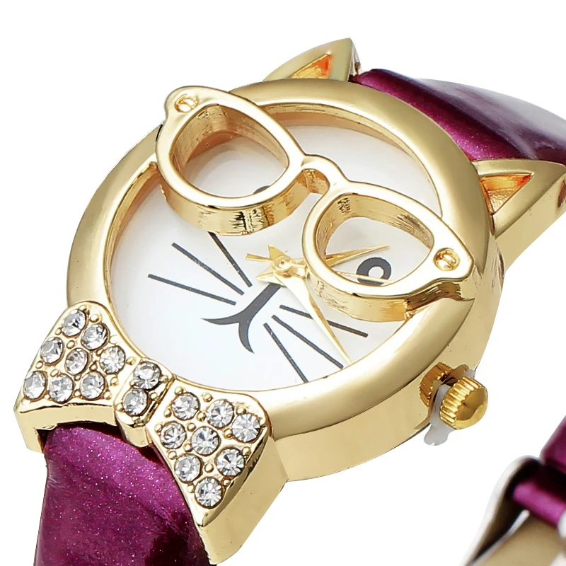 5 цветов милые детские часы с мультяшным котом модные кварцевые принцессы