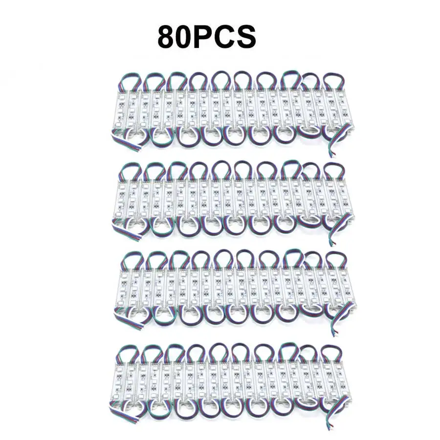 80PCS SMD 5050 Светодиодный модуль 3 светодиодный DC12V Водонепроницаемый IP65 Магазин Реклама на окнах знак ленточный светильник лампа модули огни RGB Цвет - Цвет: 80PCS