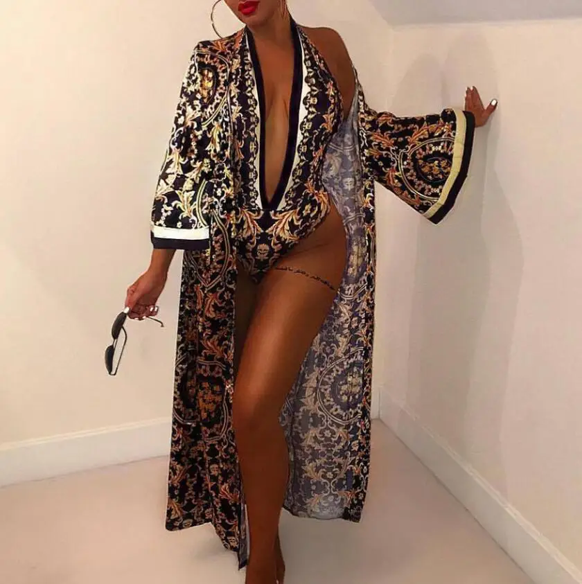 Комплект из 2 предметов: комбинезон с треугольным вырезом и принтом для активного