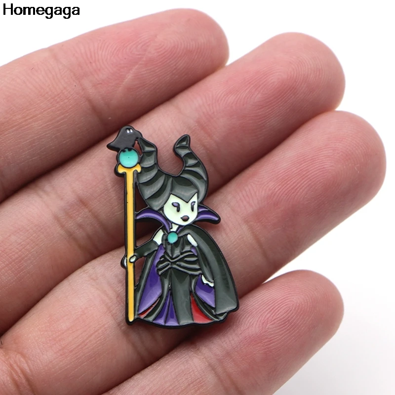 Homegaga Maleficent цинковые Мультяшные булавки для мужчин и женщин para Shirt Charm пальто одежда рюкзак аксессуар медаль значки Броши D1946