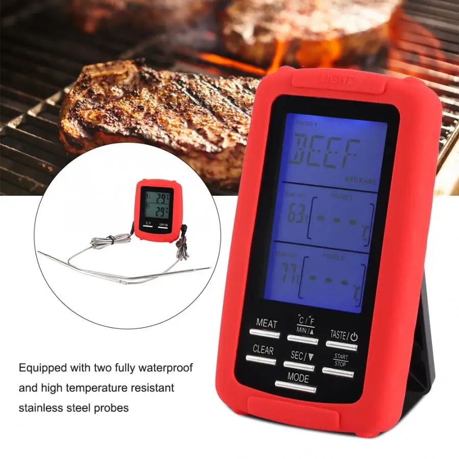 Двухканальный дистанционный термометр для барбекю зонд цифровой приготовления