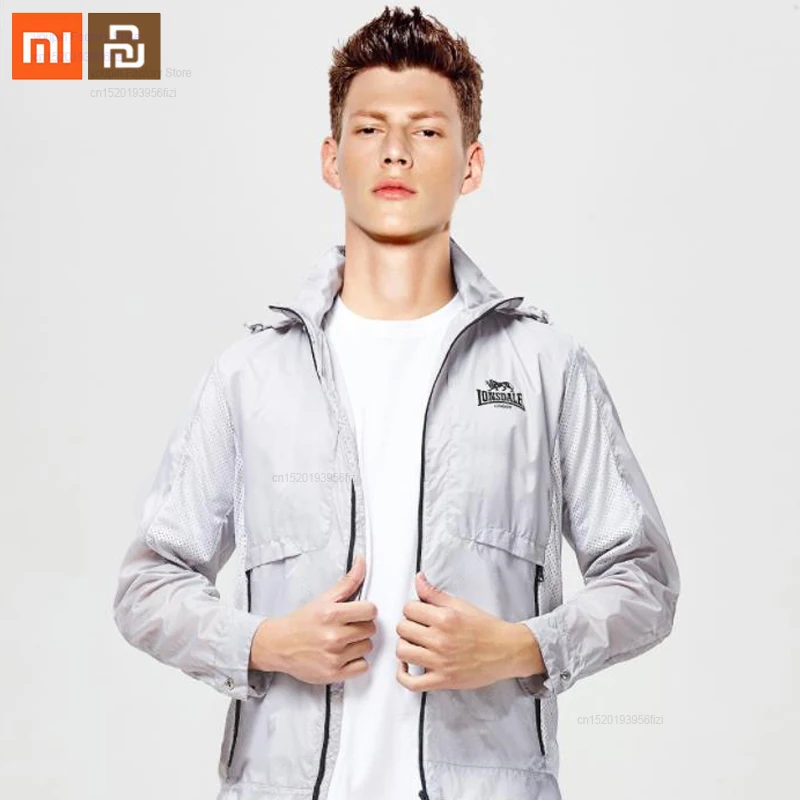 Мужская ветровка с капюшоном Xiaomi youpin тонкая сетчатая одежда для защиты от солнца