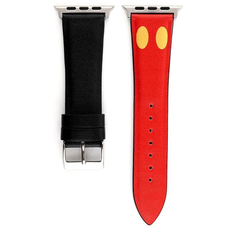YUKIRIN Микки Перчатки с глазами Минни лук из натуральной кожи ремешок для Apple Watch Series 4 3 2 1 ремешок для iWatch 38 42 мм 40 44 мм мышь - Цвет ремешка: 8