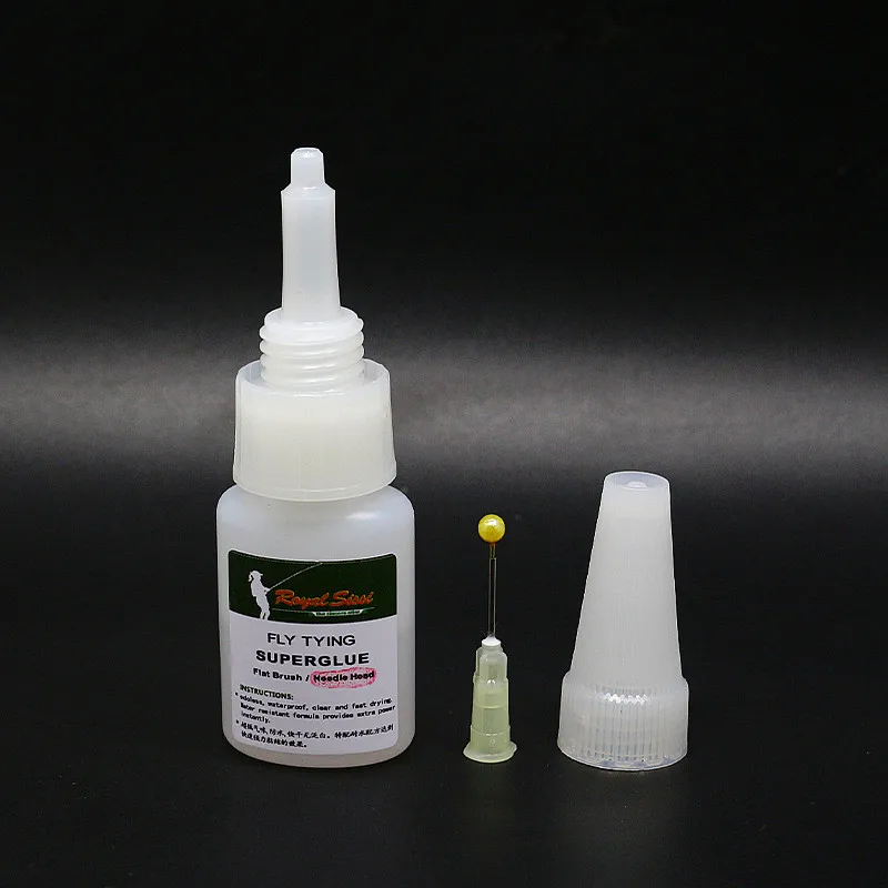 needle head Royal Sissi, 2 бутылки, для завязывания мушек, супер клей, crazy Glue, 7 г/Кисть для бутылки, легкое нанесение, мгновенный клей для ловли нахлыстом, туалетный инструмент - Цвет: needle head