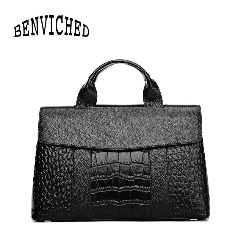 BENVICHED Ladies' pu Crocodile pattern bag new fashion retro Simple atmospher handbag Inclined single shoulder bag c402