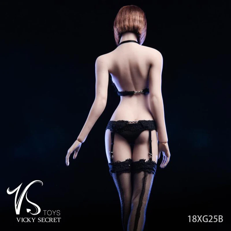 

1/6 Scale Female Figures Dolls Bodies Sexy Girl Black/White Lace Sling Stockings Tights Clothes Set For 12'' Action Figure Body