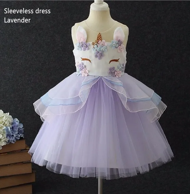 Sleeveless Lavender Прямая поставка; модное Болеро для девочек; Детская короткая куртка цвета слоновой кости с единорогом; Детское пальто для свадебной вечеринки; накидка; платье без рукавов - Цвет: Sleeveless Lavender