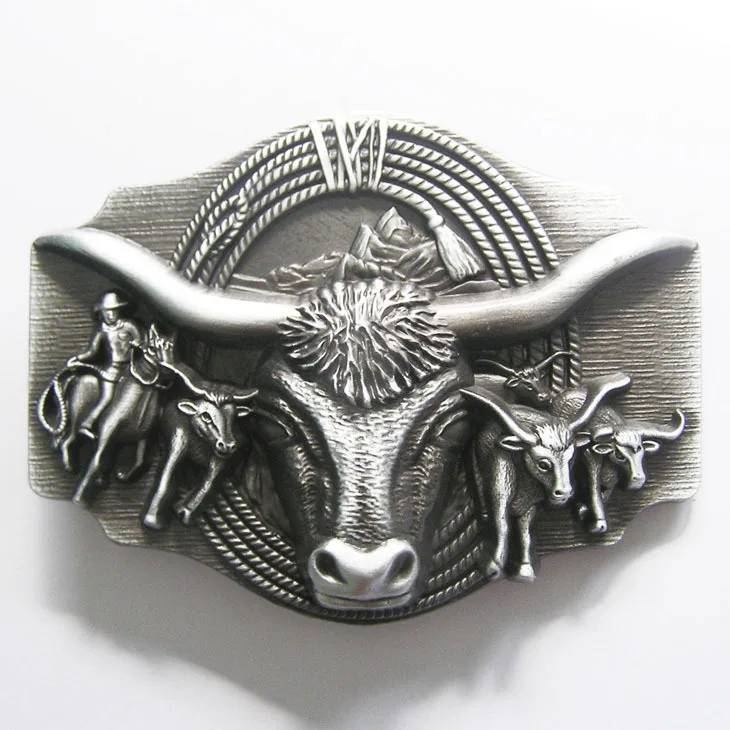

Retail Distribute Original Longhorn Bull Western Rodeo Belt Buckle BUCKLE-WT098AS Free Shipping