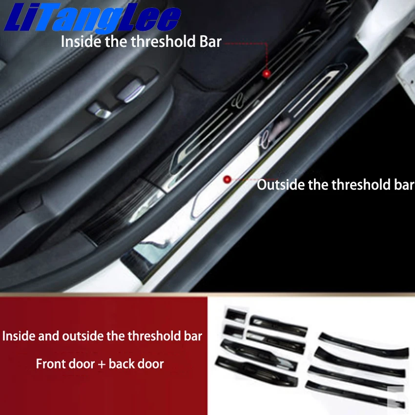 

Auto 10pcs/Set Scuff Plate Front Door Back Door For Cadillac ATSL Titanium Black Stainless Steel Car Styling