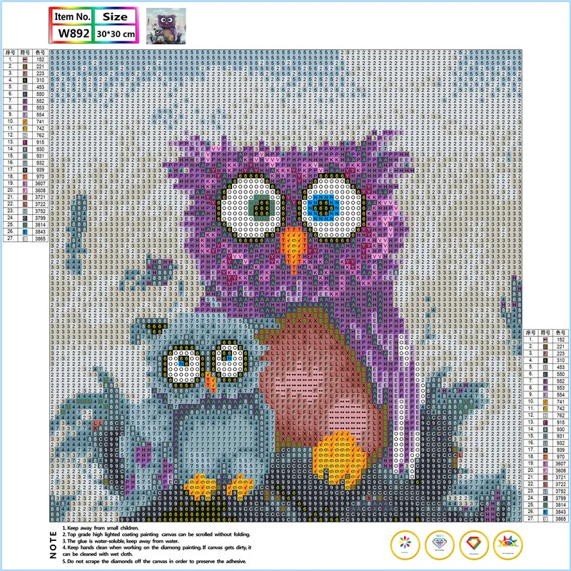 QLuo Новое поступление украшение 30х30см Diy 5D алмазная картина полная круглая Сова