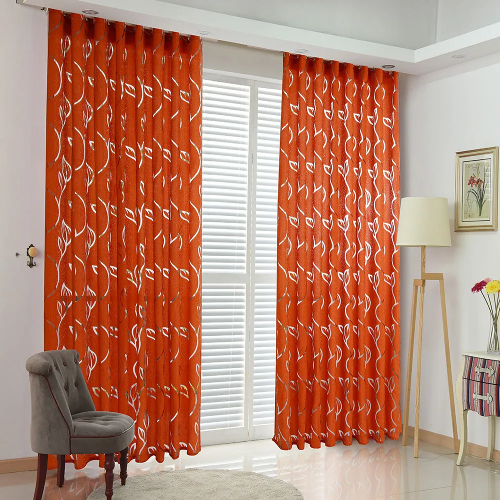 

1 PCS Vines Leaves Tulle Door Window curtains for living room Window Screening Drape Panel Sheer Valances Curtains Drape 64P