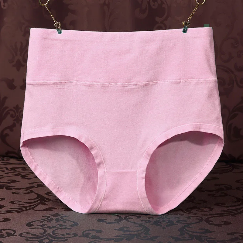 NW53 Ropa Interior Femenina женское хлопковое нижнее белье с высокой талией, дышащее белье, женские трусики размера плюс - Цвет: Розовый