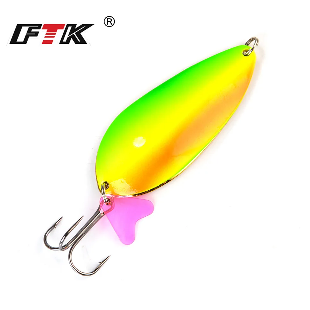 ФТК 1 шт Металл Рыбалка Spinner щука приманки 24g/30 г/35 г/42g жесткий ложка с тройной