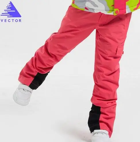 Pink Детские лыжные штаны для маленьких детей; зимняя теплая одежда для катания на лыжах и сноуборде; водонепроницаемая ветрозащитная зимняя одежда; костюм для походов для мальчиков и девочек; - Цвет: Pink