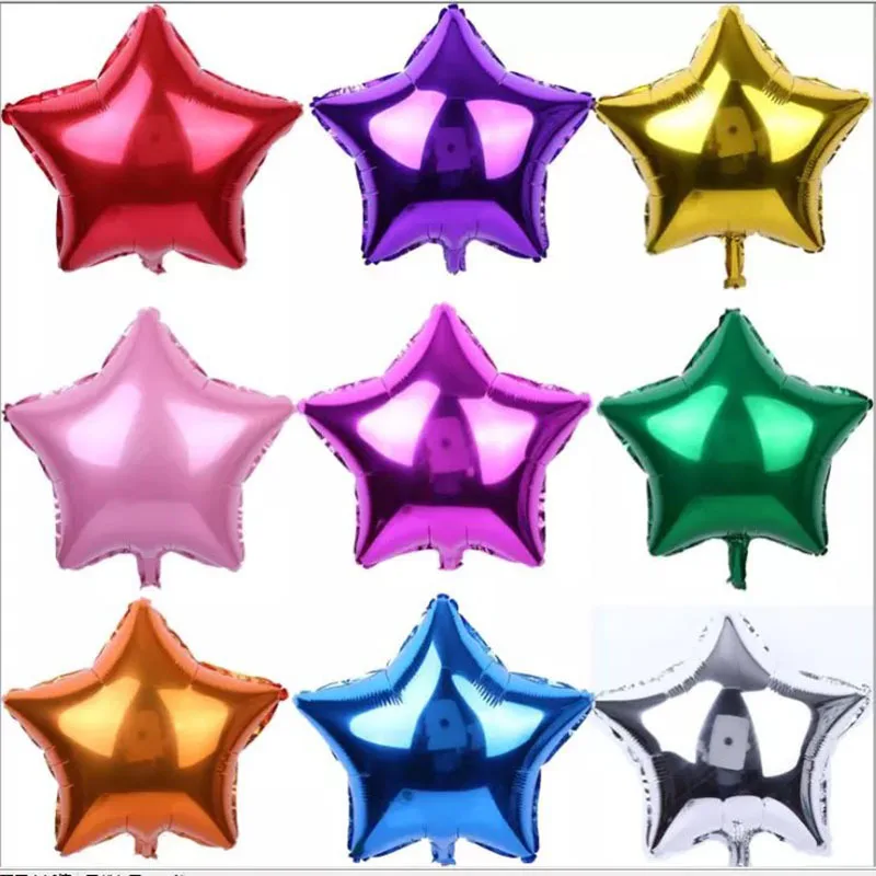 

wholesale 50pcs/lot star shape Metallic Color 18 inch foil balloons for wedding decoration plain star helium air mylar ballon