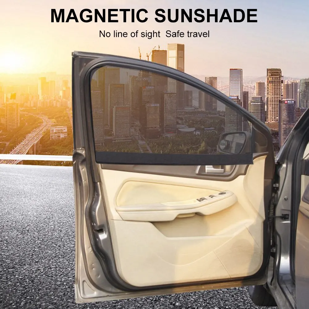 

Car Window Cover Sunshade Curtain UV Protection Shield Single-layer Thickened Encryption Mesh Magnetic Auto Sunshade Curtain New