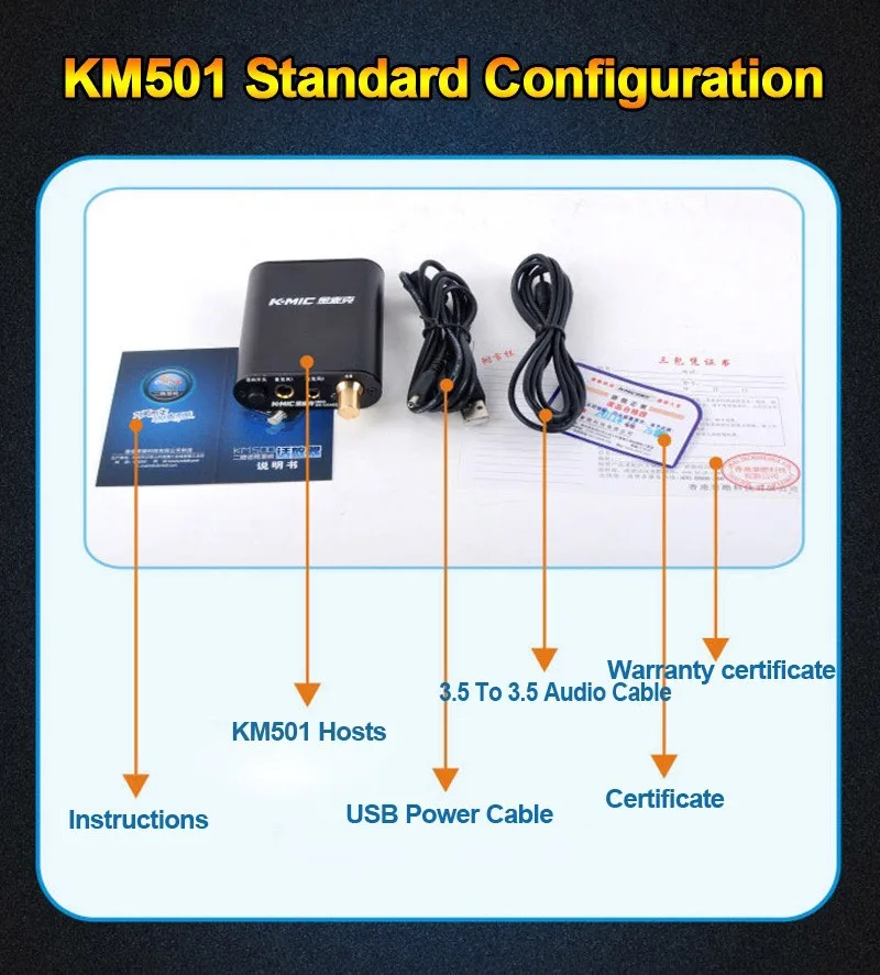 K-MIC KM501 домашний караоке реверберации микрофон динамик микрофон усилитель с высококачественным корпусом из алюминиевого сплава