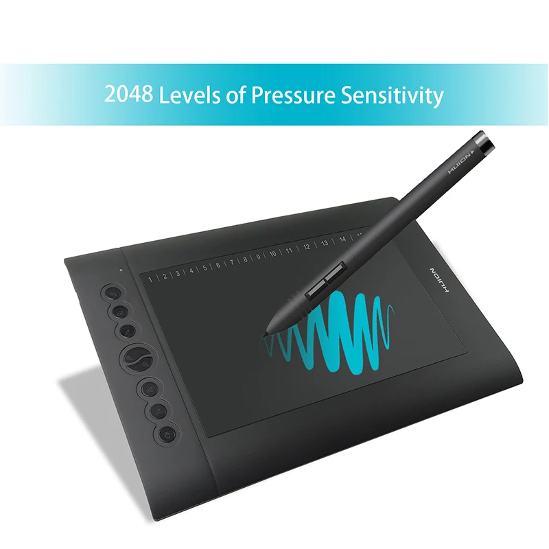 Huion H610 PRO 8192, цифровая ручка, планшеты, 10 дюймов, графический планшет, живопись, планшет для рисования, с ручкой, черный