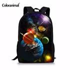 Детские школьные ранцы Coloranimal с принтом вселенной, популярные детские рюкзаки с 3D галактикой для мальчиков и девочек, сумки для книг