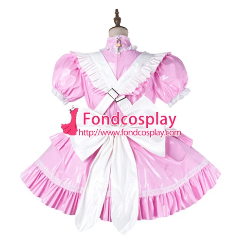 Горничная Сисси ПВХ платье Запираемая униформа косплей костюм на заказ [G2149]| |
