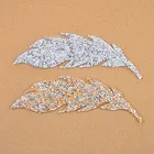 Стразы сделай сам с листьями, нашивки с блестками для вышивки одежды, железные нашивки для футболки, джинсов, Аппликации для одежды, нашивки из ткани