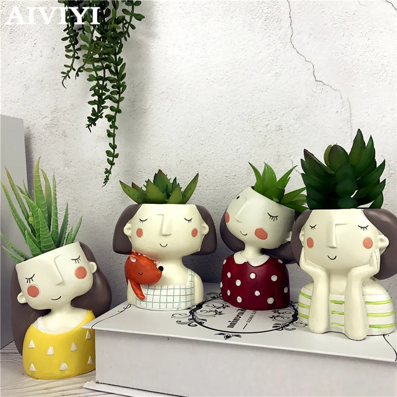 Набор цветочных горшков для девочек 4 шт. горшок суккулентов в европейском стиле