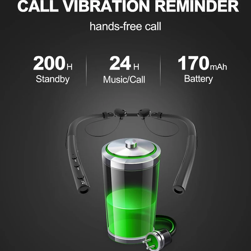 Беспроводной Bluetooth наушники стильные стереонаушники спортивные с защитой от