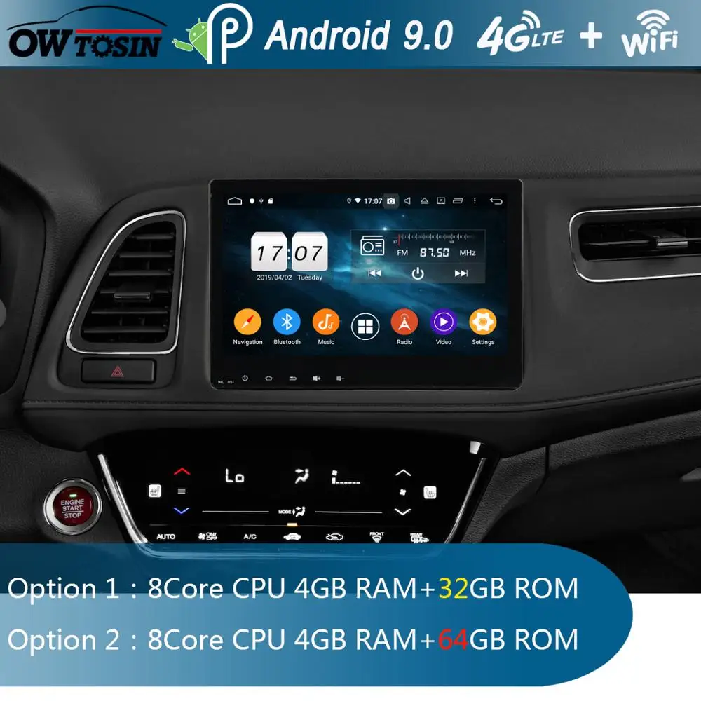 Автомобильный DVD плеер 10 1 дюймов IPS 8Core 4 Гб + 64 ГБ Android 9 0 для Honda Vezel HR V HRV XR 2014 2015 2016 2017