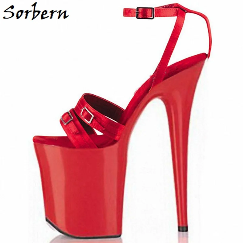 

Sorbern Summer Shoes For Ladies Sandals Size 12 High Heels Sexy Sandales Open Toe Ankle Strap Platform Designer Brand Sandals