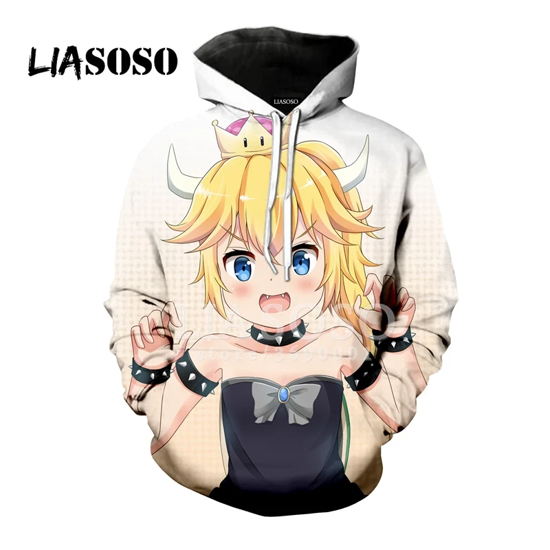 LIASOSO 3D принт для женщин и мужчин Аниме Сексуальная девушка Bowsette темная принцесса