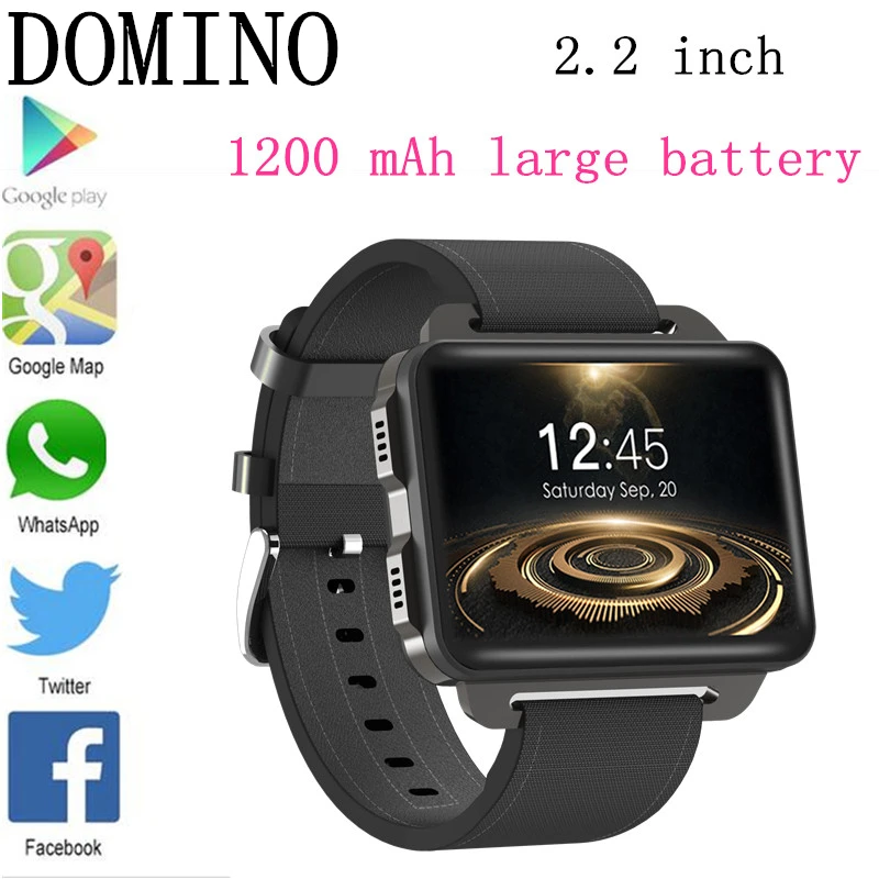 DOMINO DM99 Смарт часы 2 дюймов MTK6580 4 ядра 1. 3g Гц Android 5 1 1200 мАч 0 мегапиксельная монитор